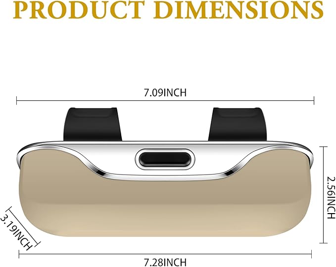 Sunglass Holder for Car Visor Clip, Car Visor Glasses Case, Vehicle Visor Accessories Organizer Box, Car Sunglass Holder Suitable for Truck, SUV and Sedan to Place Glasses (Beige)