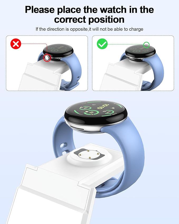 NANAMI Wireless Charger for Google - 3 in 1 Wireless Charging Station Fast Charger Stand Dock for Pixel 9/9 Pro XL/Fold/8/7,Buds Pro 2/Pro, Watch 3/2,Fitbit Versa 4/Sense 2(Not for Pixel Watch 1/4)