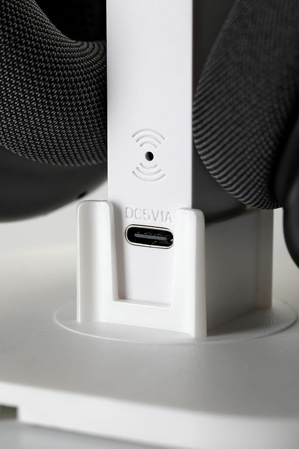 Headphone Stand, Headset Stand, LED Multi-Color Light, 2 in 1, Headset Holder, Gaming Accessories, Tabletop Setup (White)
