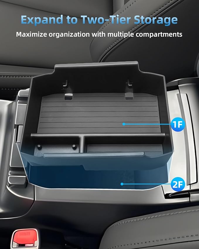 Center Console Organizer for 2026 Subaru Outback(Premium, Limited, Touring, Wilderness, Limited XT, Touring XT), Armrest Storage Box Insert Divider Tray, 2026 Outback Interior Accessories