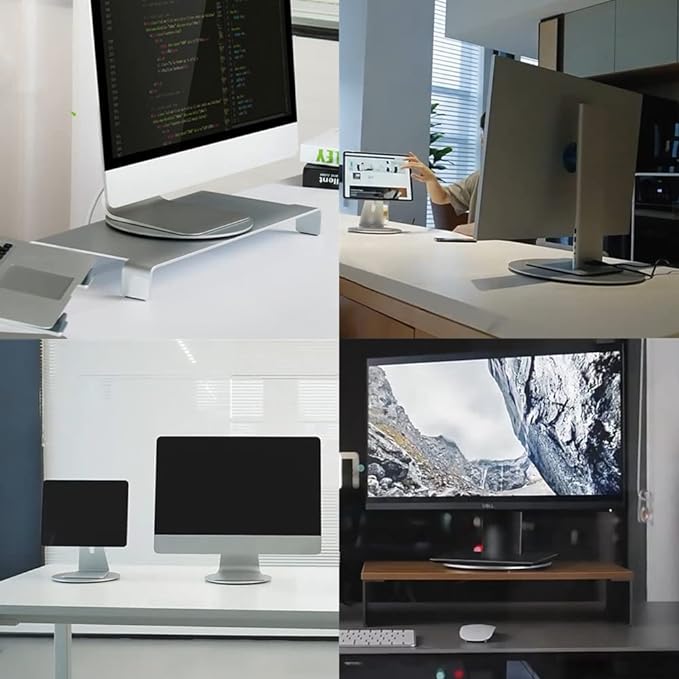 Aluminum 360° Rotation Monitor Swivel Base Computer Screen Monitor Turntable Stand Flat Panel TV Rotating Mat for iMac Laptop Potted Plants Arts Crafts Products Display Stand