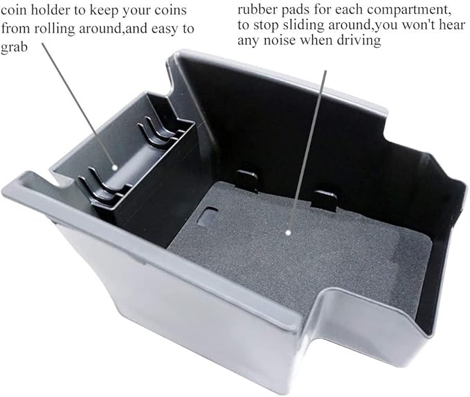 Vesul Center Console Storage Box Compatible with Ford Escape 2013 2014 2015 2016 ABS Tray Insert Armrest Organizer Glove Pallet