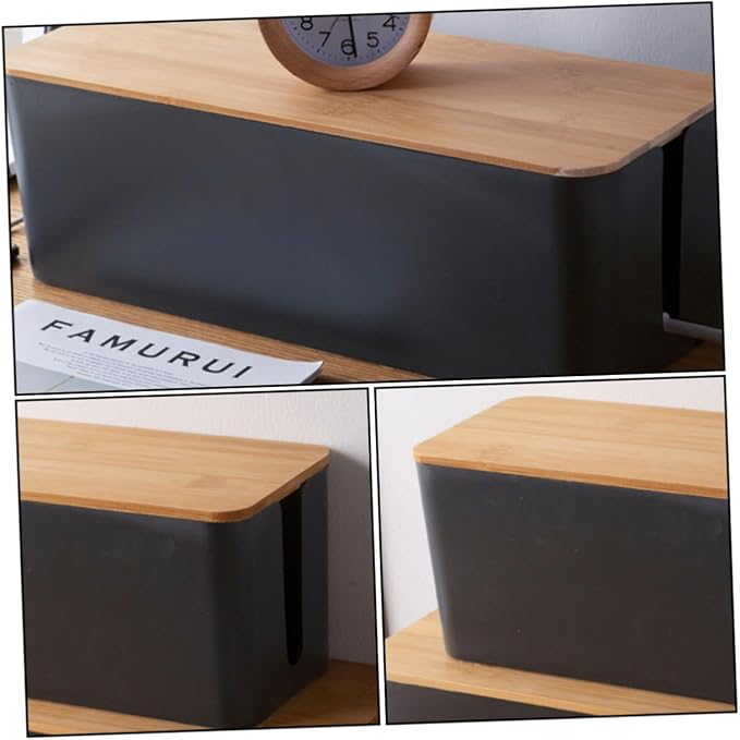 Desk Cable Management Round Holed Wire Storage Box Outdoor Storage Box for Power Cord Organizers