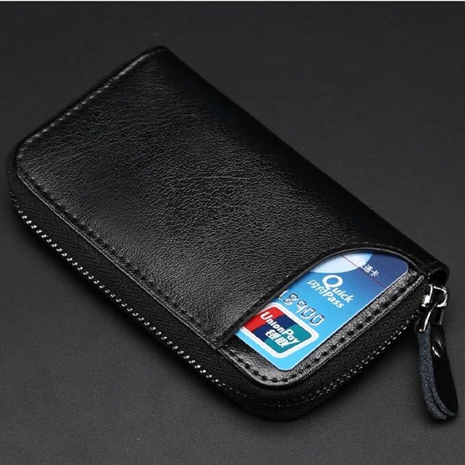 BAKUN Large Zipper Leather Car Key Case, Key Holder Key Organizer Wallet, With 16 Hooks(Brown)