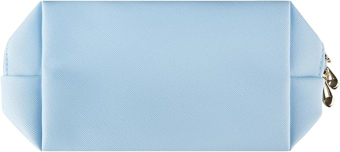 Small Makeup Bag Portable Cosmetic Bag for Women Makeup Pouch Waterproof Toiletry Bag for Travel (Bright Blue, Normal)