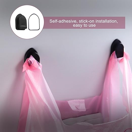Car Trash Bag Hanging Disposable Car Garbage Bag Pack of 200 Small Auto Trash Bag for Car with 4 Hook for Car Kitchens Bedrooms Offices During Travel and Camping (Pink)