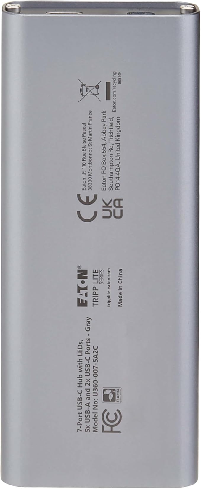 Eaton Tripp Lite Series USB C Hub 3.2 Gen 2 with 5 USB-A and 2 USBC Ports, Up to 10 Gbps Data Transfer, 7.5W Charging, Plug-and-Play, Laptop Docking Station, 3-Year Warranty (U360-007-5A2C)