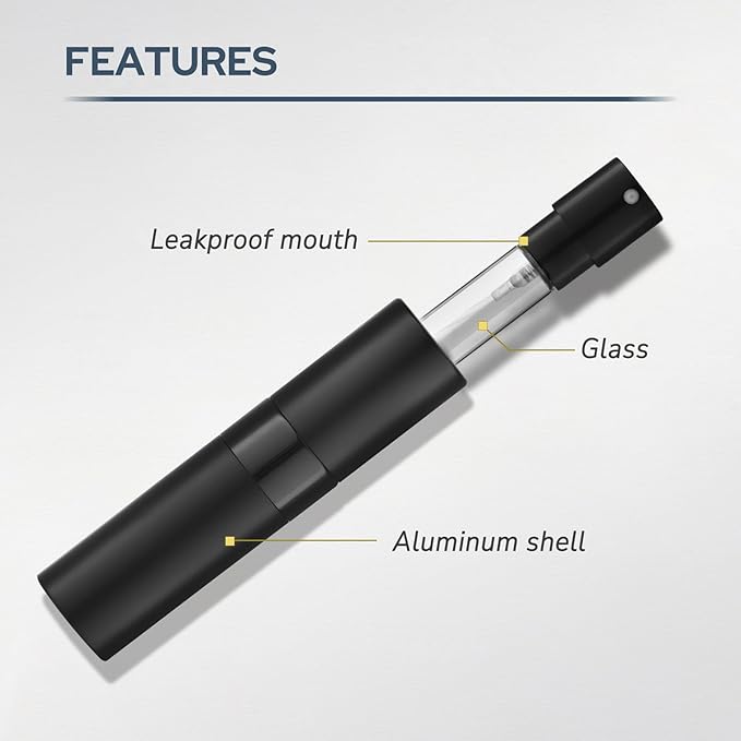 Fusupak Perfume Atomizer Travel Bottle Refillable: Cologne Sprayer Portable for Men - Mini Spray Empty for Refill - 8ml Small Size Brown