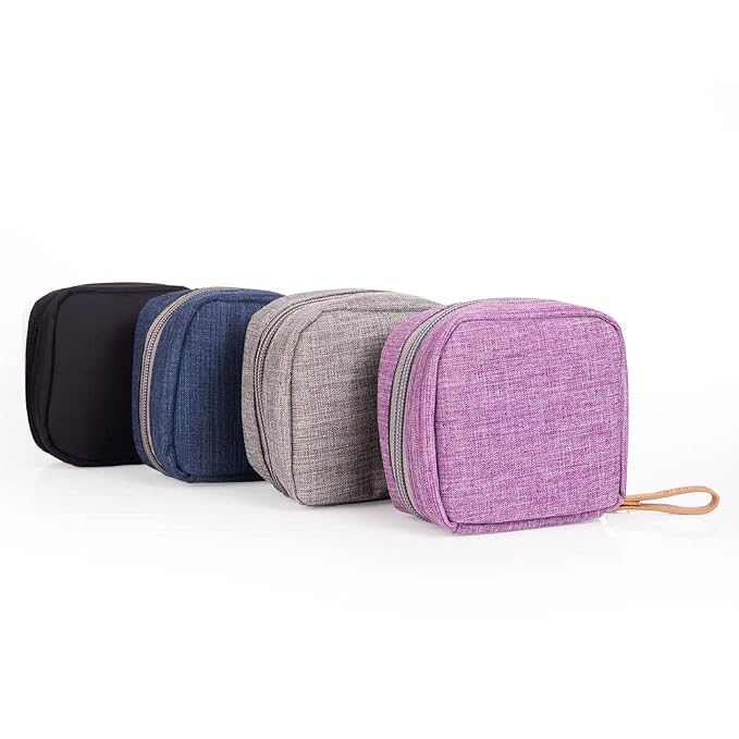 Hekyip Mini Cosmetic Bag, Travel Makeup Pouch, Portable Waterproof Cosmetic Pouch for Ladies Women, Mini (Mini Purple)