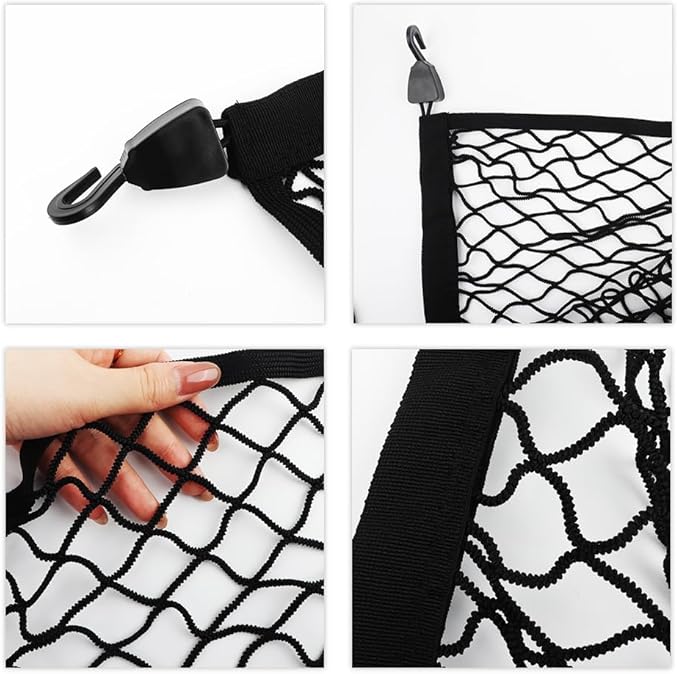 Cargo Net for SUV,Upgraded Highly Elastic Truck Cargo Net with Trunk Net Hooks - Stretch to 49.2"x43",Premium Truck Bed Netting for Cargo for Car Organizer and Storage (27.5" x 19.6")