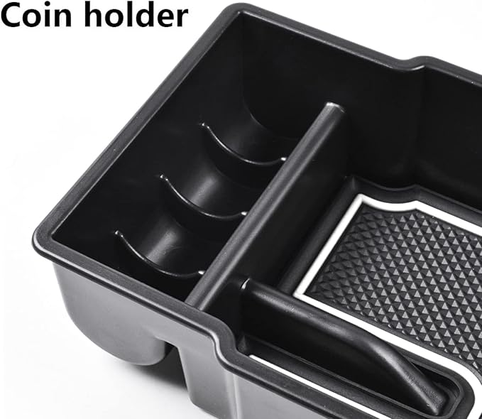 EDBETOS Center Console Organizer Tray Compatible with Jeep Renegade Accessories 2015-2019 2020 2021 2022 2023 Armrest Glove Box Secondary Storage (White Line)