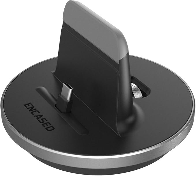 Encased Desktop Charging Stand for USB-C Phone and Tablets, Adjustable Case-Friendly Dock Station Charger, Super Fast Charge Compatible (Wired Type-C)