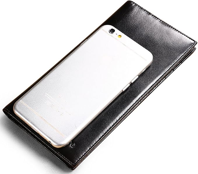 Genuine Italian Leather Handbag Organizer Card Case Long Bifold Wallet