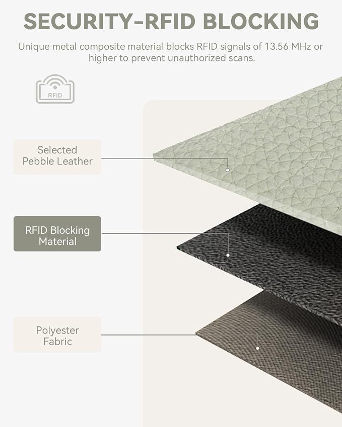 BOSTANTEN Slim Wallet for Women Small RFID Blocking Credit Card Holder Leather Bifold Wallets with Zipper Coin Pocket Light Green