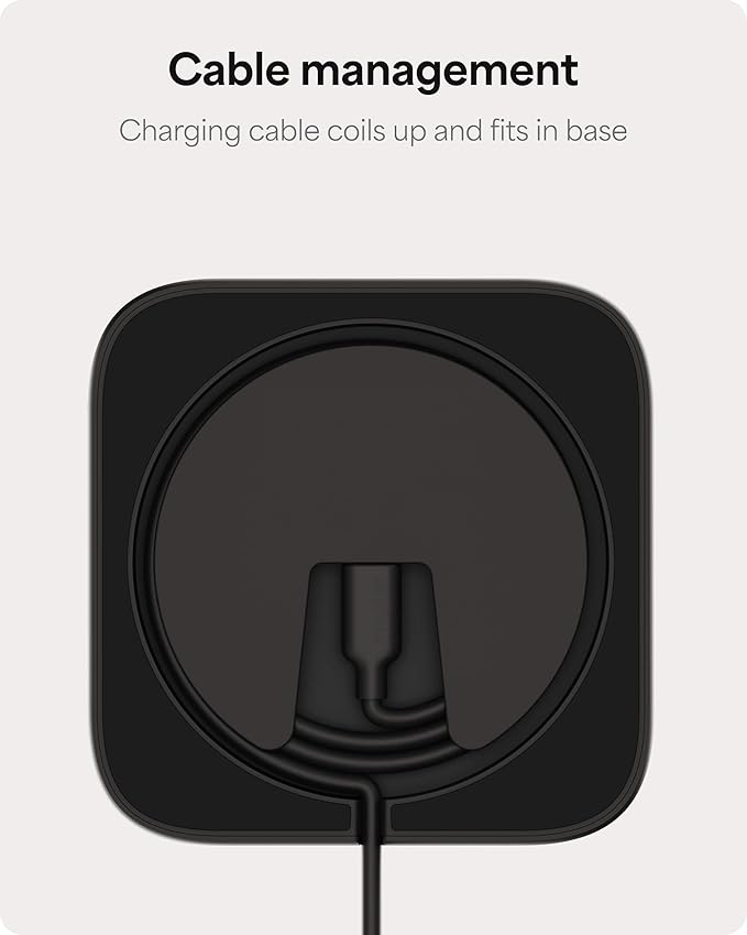 Mophie 3-in-1 Wireless Charging Stand - Qi2-Certified, MagSafe Charger for iPhone, Apple Watch & AirPods – Fast Charging Station with Adjustable Phone Stand & Cable Management – Up to 15W Power, Black