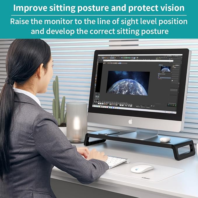 axGear Monitor Stand Riser Holder For Computer Monitor Printer Laptop LCD LED