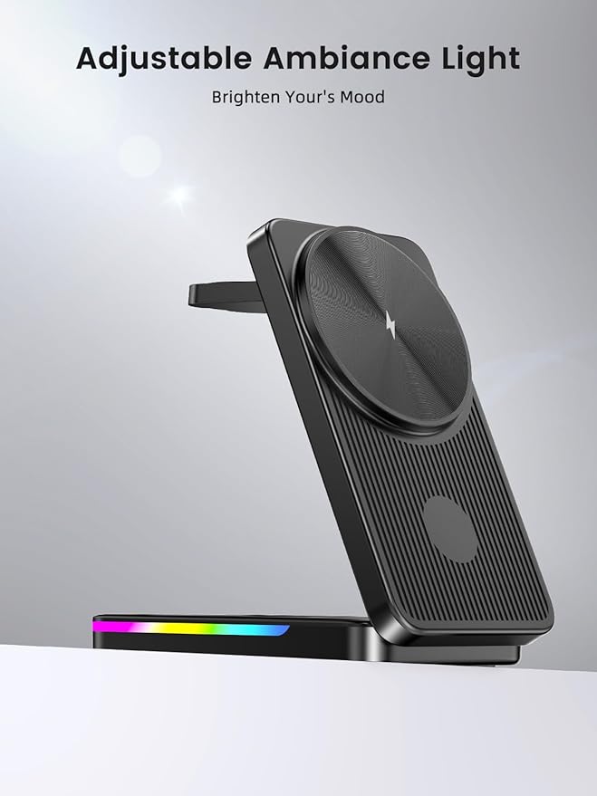 Magnetic Wireless Charger for Samsung Galaxy S26 Ultra, 3 in 1 Wireless Charging Station for Samsung Watch 8, Travel Foldable MagSafe Charger Stand for Android S25 Ultra/Z Fold/Z Flip 7, Buds 4 Pro