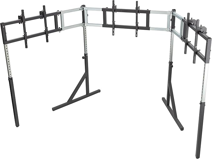 SimFab Triple Monitor and TV Floor Stand for Racing and Flight Simulators Model HD | Over 100x100mm VESA Mount, 40-55 inch Monitors or TVs (Triple Monitor or TV Stand, HD Mount Brackets)