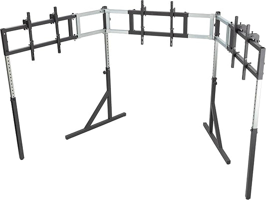 SimFab Triple Monitor and TV Floor Stand for Racing and Flight Simulators Model HD | Over 100x100mm VESA Mount, 40-55 inch Monitors or TVs (Triple Monitor or TV Stand, HD Mount Brackets)