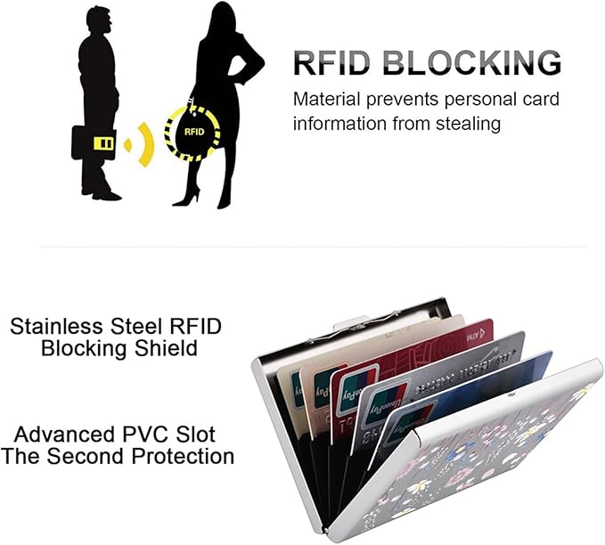 BONSYL® Credit Card Holder, RFID Blocking Slim Metal Credit Card Wallet, with Card Slots, for Women and Men. | RFID Blocking, Slim, 6 Card Slots