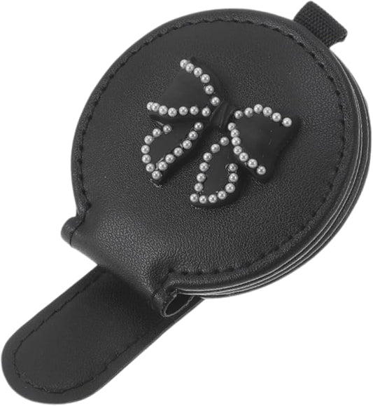 Car Sunglasses Clip Magnetic Universal Sun Visor Eyeglasses Protective Storage Clip PU Leather 10x6cm 1 Pcs