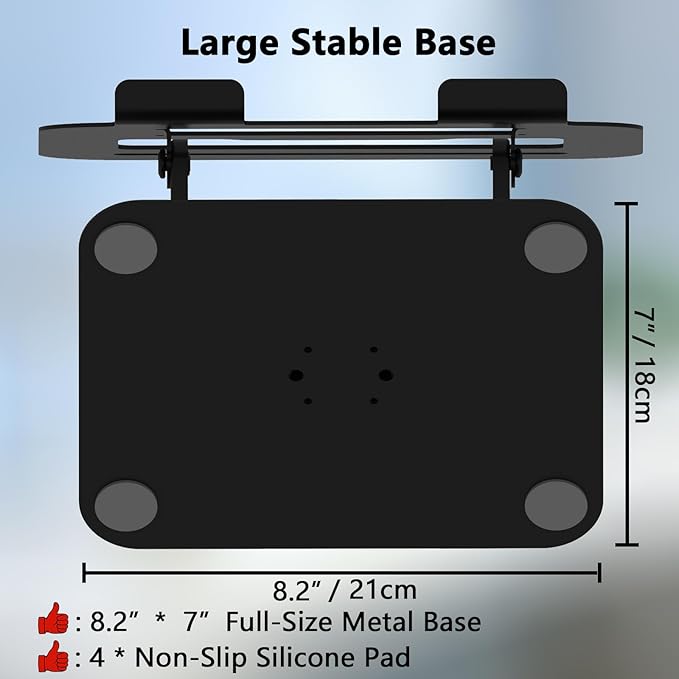 360 Rotation Laptop Stand, Multi-Angle Adjustable Laptop Holder Riser Stable Base Fully Foldable Easy to Storage and Portable Fit for MacBook Pro/Air HP 14 All Under 16??Devices (Black)