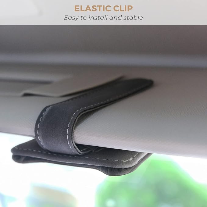 Sunglasses Holder for Car Sun Visor, Multifunctional Sunglasses Hanger with Ticket Card Pocket