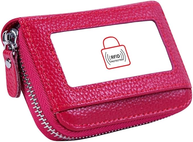 Women's RFID Blocking 12 Slots Credit Card Holder Leather Accordion Wallet