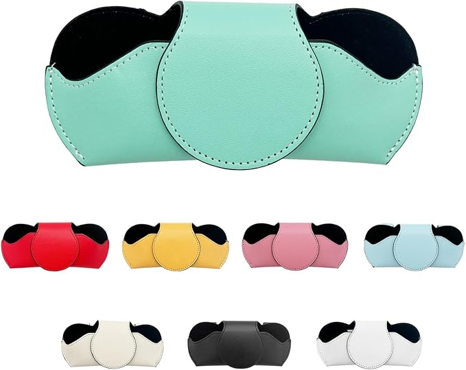 Sunglass Holder for Car Visor, Leather Sun Visor Glasses Storage Case, Car Visors Sunglasses Holder for Cars (Cyan)