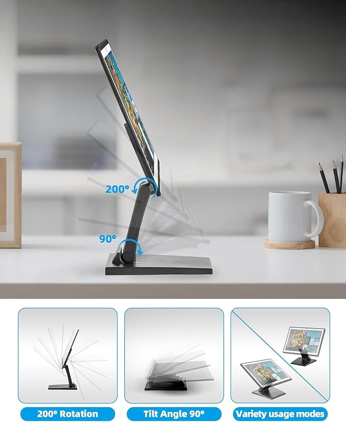 WEARSON Mount Stand for Amazon Alexa Echo Show 15 (1st, 2nd Gen), Tilt, and Rotate Stand Made for Amazon Echo Show 15 Vesa Monitor Stand Adjustable Echo Show 15 Mount, Vesa 75*75 100*100 Black