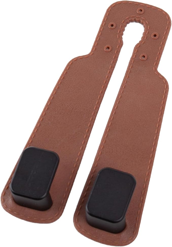 Car Seat Headrest Hook Heavy Duty Double Hook Organizer for Storage Handbags Purses Shopping Bags Durable TPE Metal 6.30x3.15 Inches (Brown)