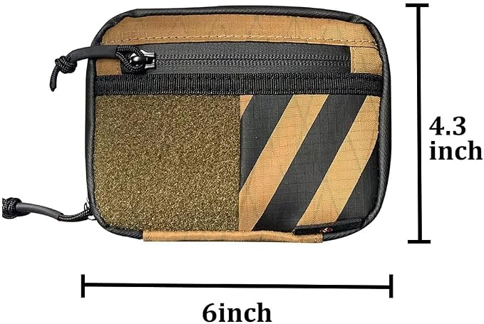ROARING FIRE Brigos EDC Organizer Pouch Nylon Utility Pouch with RFID Theft-Proof Pocket. EDC Pocket Organizer Pouch for Men, 3 YKK Zipper Pockets, 5 Insert Pockets (Black Stripes Pattern Version)