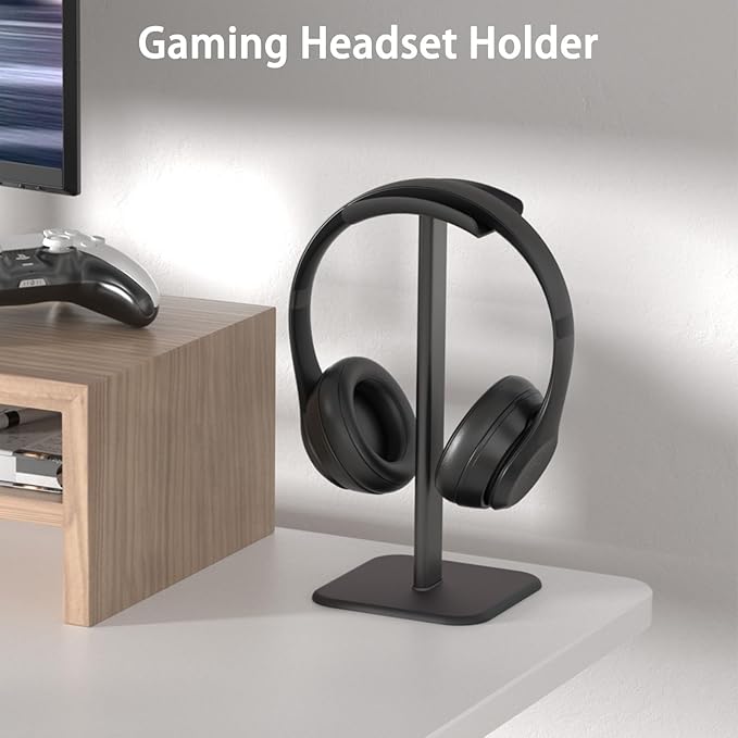 Headphone Stand for Desk - Headset Stand with Aluminum Hanger, Headphone Holder for AirPods Max, Sony, Bose, Beats and More (Black_2 Pack)