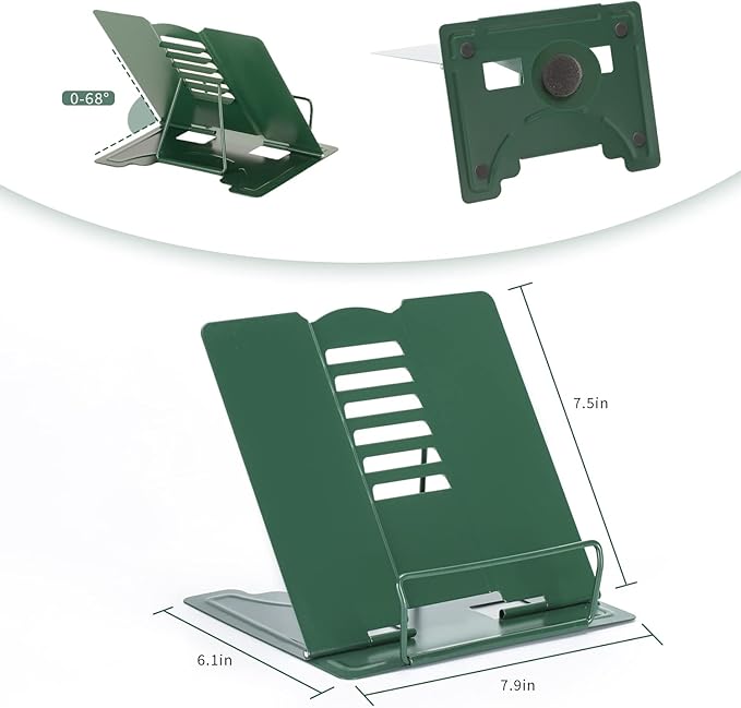 Metal Book Stand Adjustable Book Holder for Reading