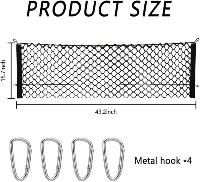 49''X16'' Truck Bed Organizer,Elastic Shrink Cargo Net Hold Many Items to Keep The Interior of Tidy,Truck Storage Fit for Ford,Chevrolet,GMC,Tantu