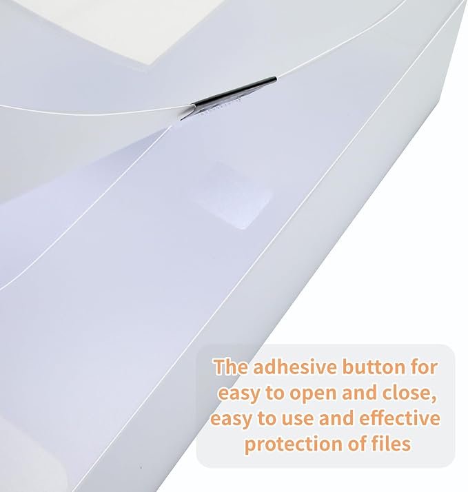 HUA JIE A4 Storage File Boxes Plastic Archives Cases with Lid, File Folder Organizer Document Filing Box for office,31×7.5×23.5 cm, Transparent(Pack of 6)
