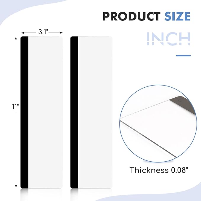 DOLLAR BOSS 2 Pcs 11" x 3.1" Transparent Acrylic Monitor Memo Board | Monitor Side Panel, Computer Screen Note Holder, Office Desk Accessories, Message Board for Sticky Notes, Fits PC & Laptop