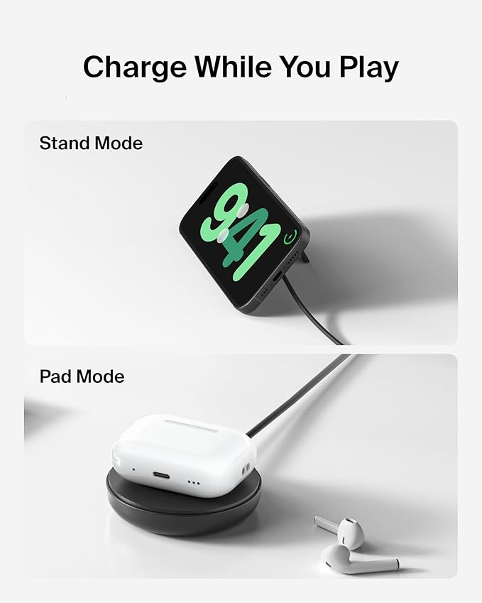 Belkin Magnetic Wireless Charging Pad Qi2 15W w/Kickstand - MagSafe-Compatible Qi2-Certified Wireless Charger for iPhone 17 Series, Samsung Galaxy S25 Series, AirPods (No PSU) - Black