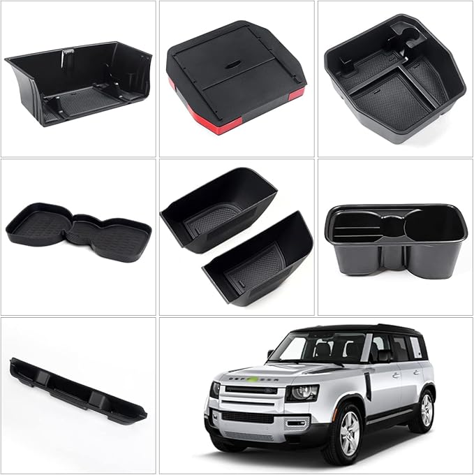 Karltys Door Side Storage Box for Land Rover Defender 90 110 130 2020-2025 2026 Accessories Defender Door Side Organizer Tray Grab Handle Pocket Box Insert Interior Accessories 2PCS