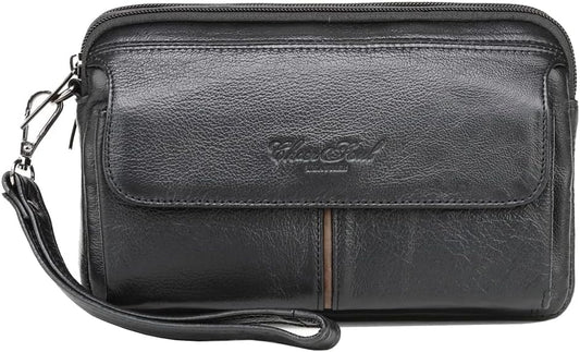 Leather Clutch Purse Wallet Men Wrist Bag