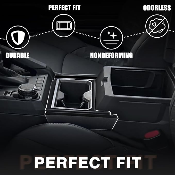Muslogy Center Console Organizer Hanging Storage Box Compatible with 2024 2025 2026 Toyota Tacoma & 2025+ 4Runner Accessories Console Left & Right Phone Pocket Gear Shift Side Organizer