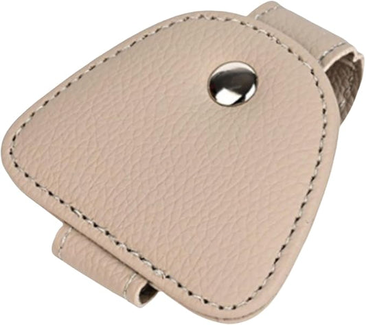 2 Packs Sunglasses Holders for Car Visor - Magnetic Leather Sunglasses Holder and Ticket Card Clip