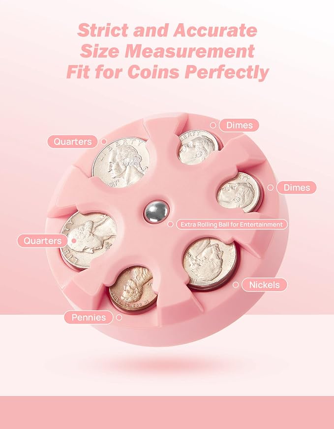 JOYTUTUS Coin Holder, Portable Coin Change Organizer, Universal Coin Storage Coin Holder for Car, Wallets, Pockets (Pink)
