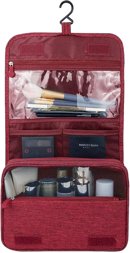Sechunk Toiletry Bag Water-Resistant Makeup Cosmetic Bag Travel Organizer for Accessories Travel Bag with Hanging Hook