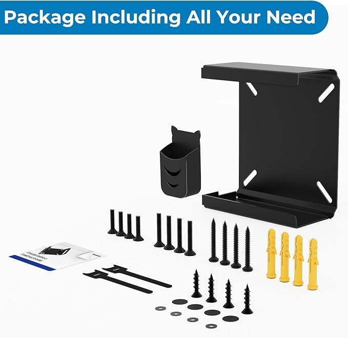 Metal Mini PC VESA Mount for Beelink SER5 Pro, EQi12, SER5 MAX, SER8, SER9 Pro, SER9, SER8 Pro, SER6, EQR6, EQR5, SEi13 Pro, SEi14, Vesa/Wall/Under Desk, Mount for Beelink, with Holder, Black