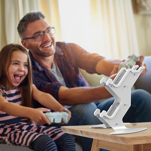 NBCP Controller Holder, Game Controller Headset Stand for Xbox Series X S/Xbox one / PS5 / PS4 / NS/PC/Headset, Aluminum Metal Headset Mount Universal Organizer for Video Game Accessories (White)