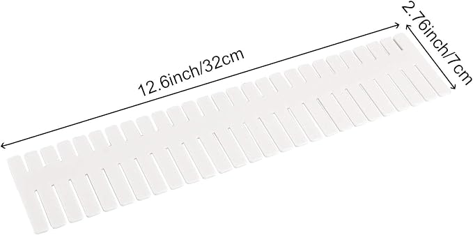 ZOENHOU 60 PCS 12.6 x 2.76 Inch White Drawer Dividers, Adjustable Premium Plastic Drawer Divider Organizers for Makeup Drawers Desktop Kitchen Drawer Organizers and Storage