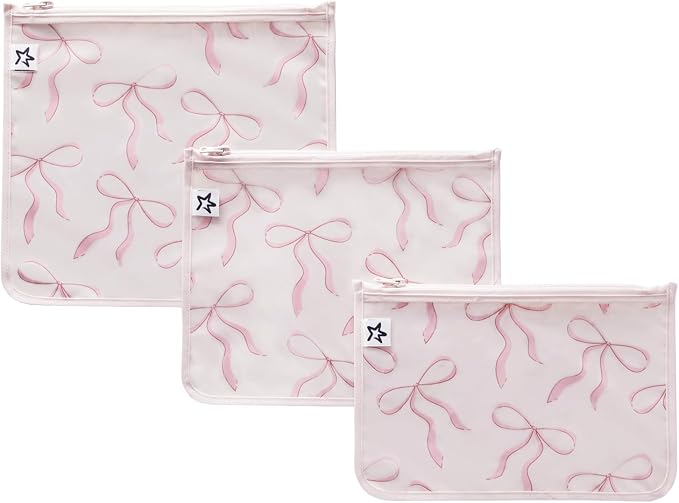 Tiny Twinkle Diaper Bag Organizing Pouches|3 Pack Mess-Proof Clear Front Travel Organizer Bags&TSA Approved Toiletry Bag Set for Baby and Mom Essentials