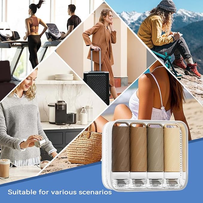 5 packs of toiletries travel bottles, TSA Approval silicone travel containers, leak proof refillable shampoo and conditioner are essential for travel, fitness, business trips, office use(coffee)