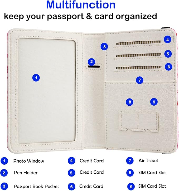 Pink Passport Holder,Cute Passport Cover,Travel Wallet with Credit Card Slots Rfid blocking passport Wallet Waterproof Documents Organizer Women Men (Gaming Enthusiast)